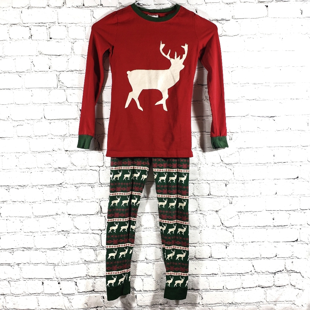 Lily & Dan kids rustic deer Christmas PJ set